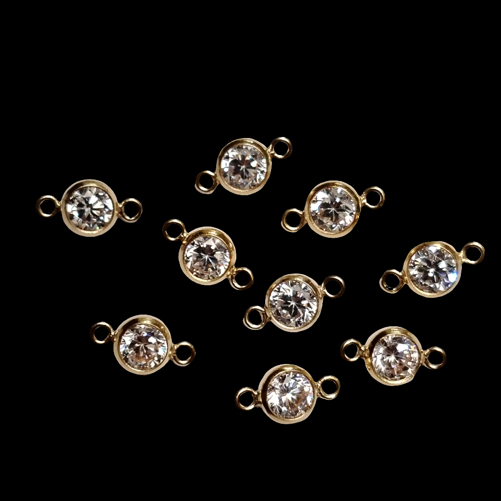 Bisel Conector 4mm GF 14K - Zircón blanco