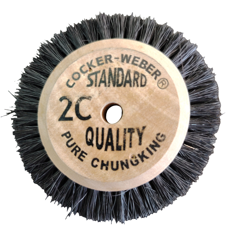 Escobilla de madera para pulir, 2 Hileras en punta -  Diámetro 65 mm